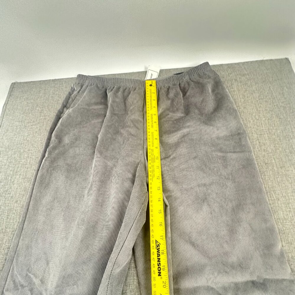 Alfred Dunner Corduroy Pants lightweight Gray Size 18 Proportioned Short Elasti - Picture 9 of 15